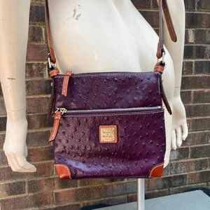 Dooney Bourke plum (purple) ostrich crossbody bag